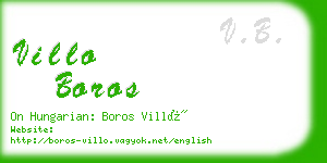 villo boros business card